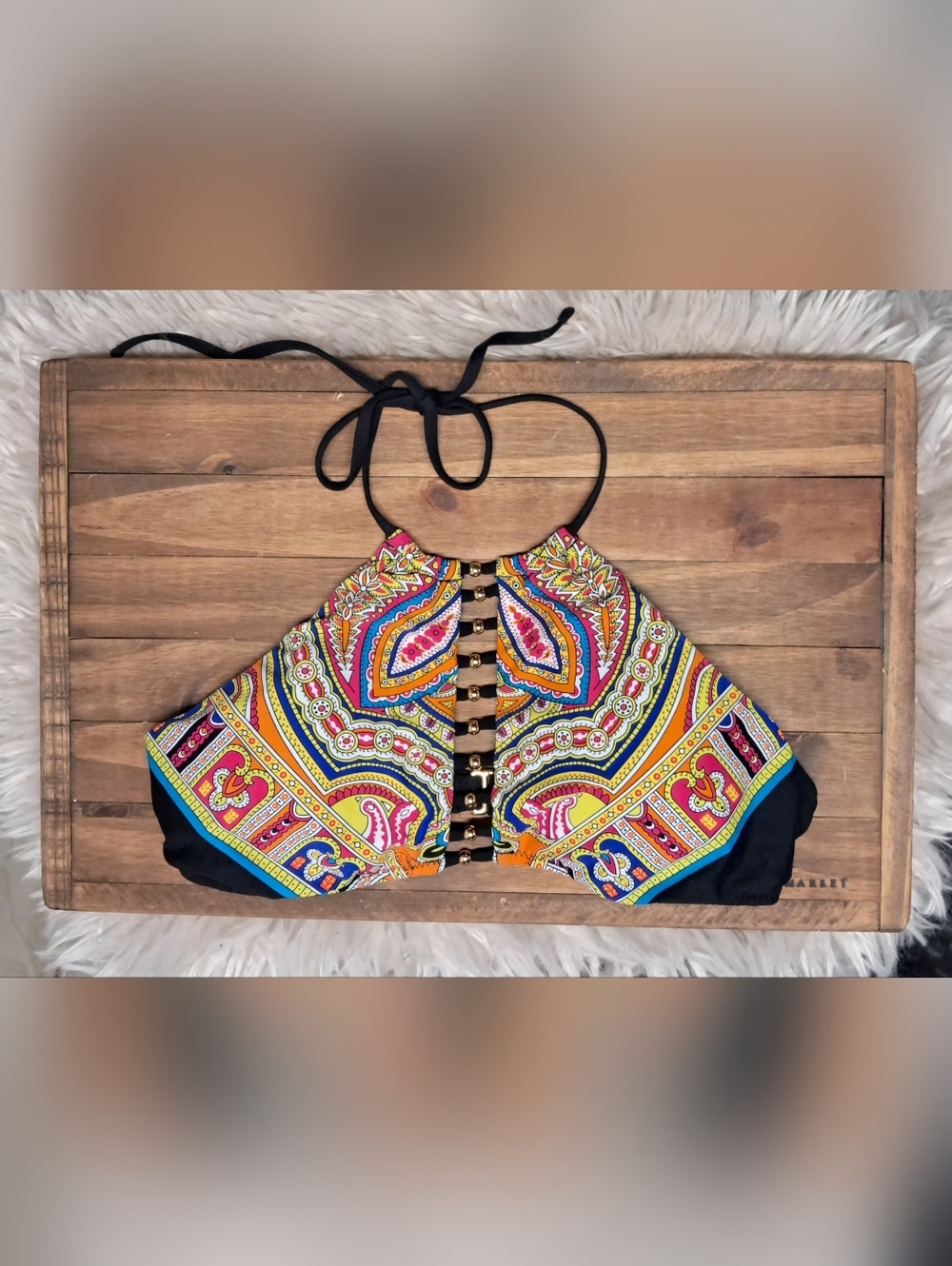 Trina Turk Signature Bikini Top Size 12 (Top Only)